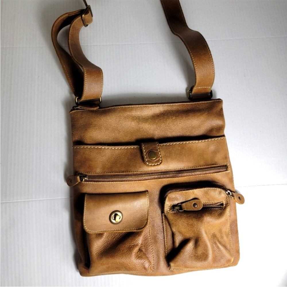 Roots Village Crossbody Leather Bag